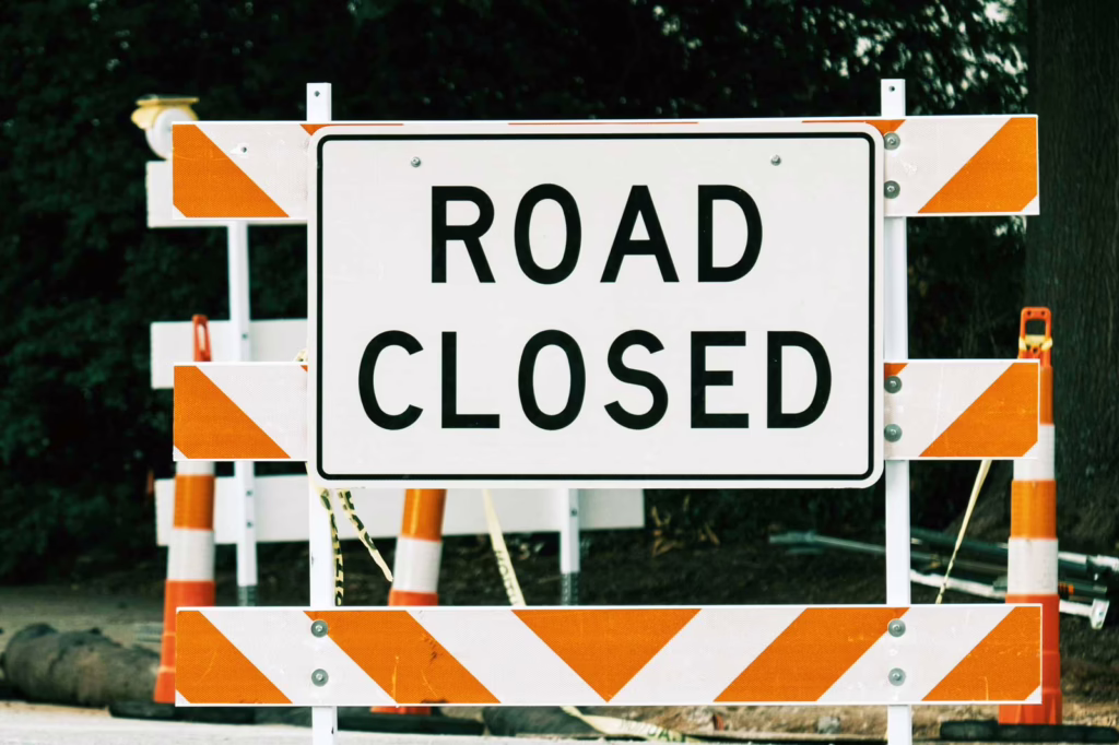 lane closure sign